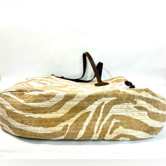 Dooney & Bourke Canvas Tote in Beige Zebra Print with Dustbag - Picture 4 of 16